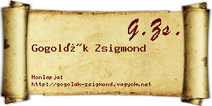 Gogolák Zsigmond névjegykártya